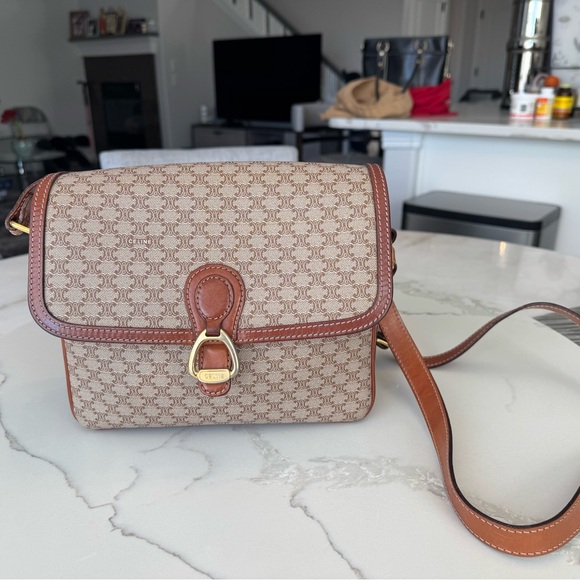 Celine Handbags - Celine Macadam Pattern Crossbody Bag